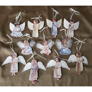 Lot of 11 Heaven's Little Angels Ornaments by Donna Gelsinger Bradford Editions